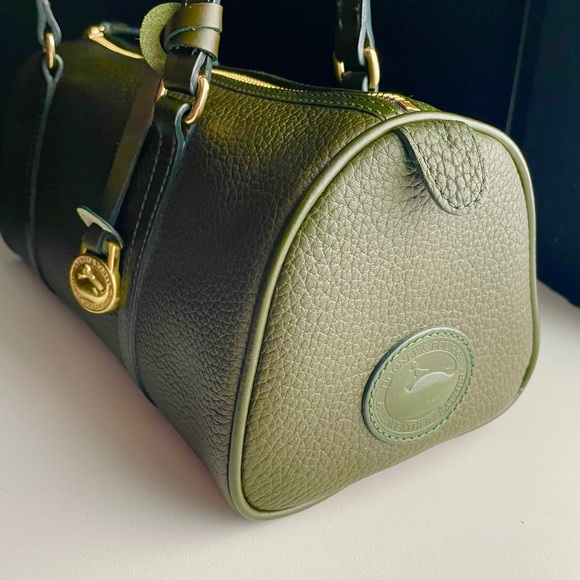 Dooney and Bourke Awl Leather Green Barrel Papillon Bag Purse - Picture 3 of 16